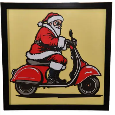 Père Noël en Vespa