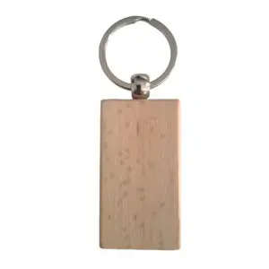 Porte‑clé carré en bois clair – Personnalisable en ligne