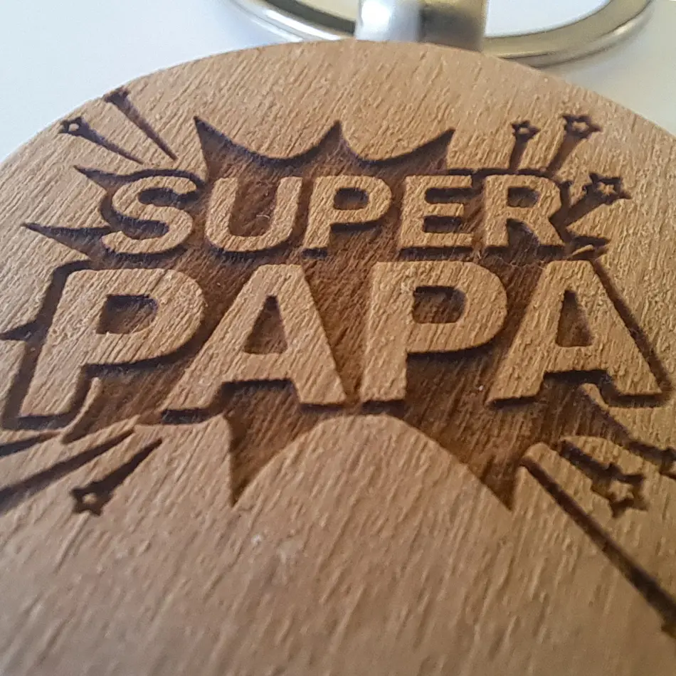 Porte‑clé rond en bois clair – Personnalisable en ligne